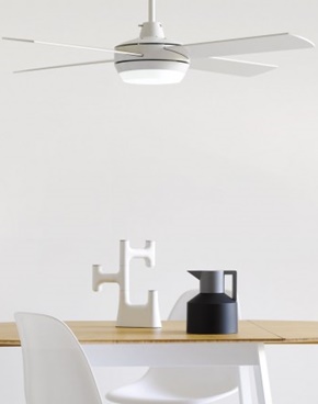 white ceiling fan installation with light
